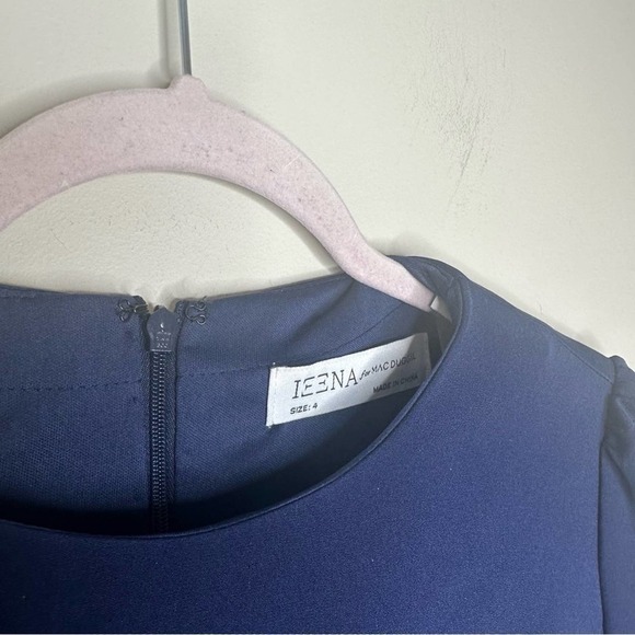 NWT Mac Duggal Size 4 Navy Empire Waist Long Sleeve Pleated Gown - Picture 10 of 10